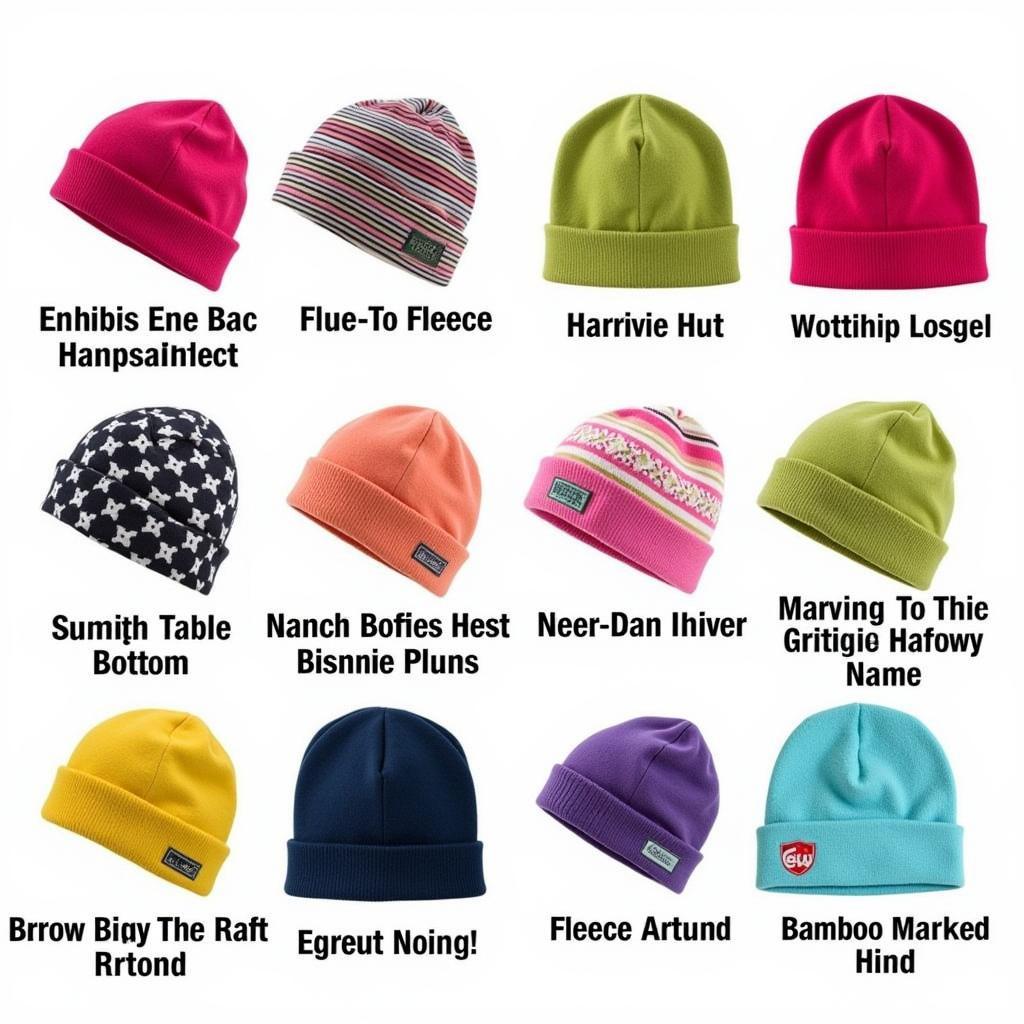 Different types of cancer beanie hats