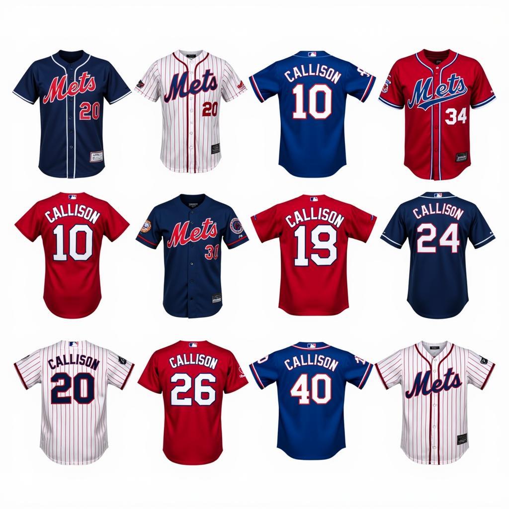 An assortment of Johnny Callison jerseys, including vintage, replica, and modern variations