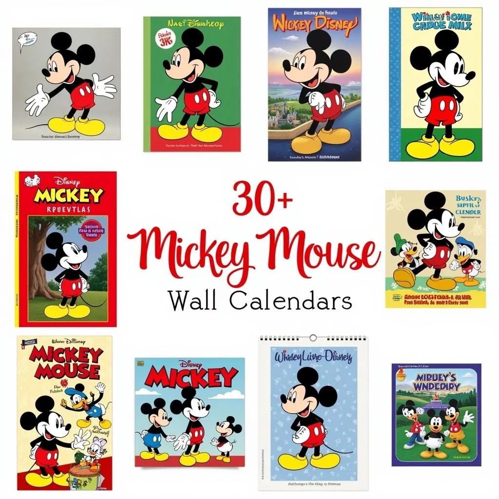 Various Mickey Mouse wall calendars