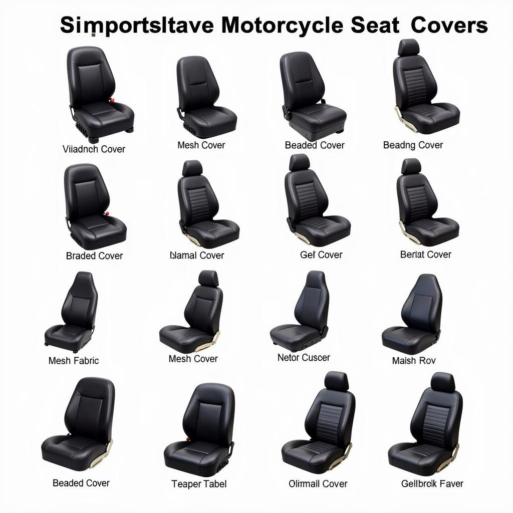 Various Motorcycle Seat Covers on Display