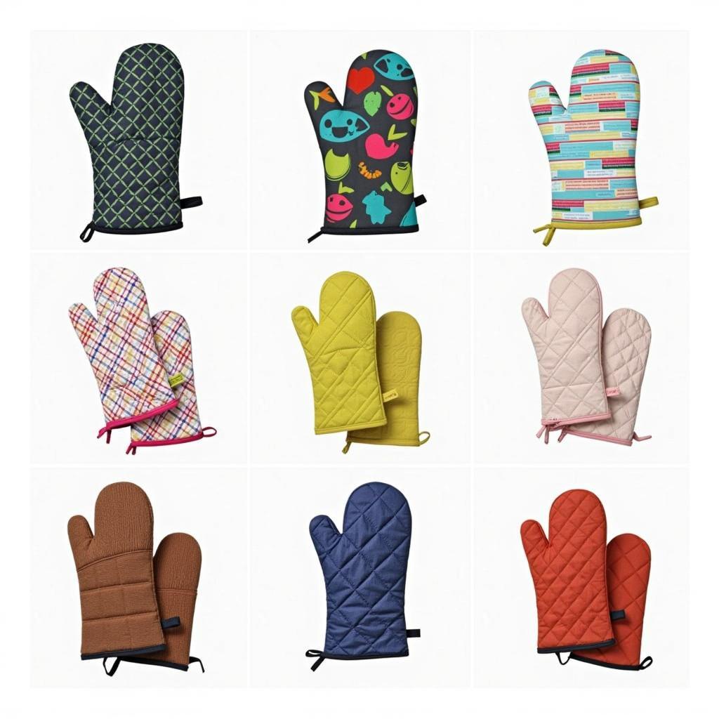 Variety of oven mitts for left-handed users