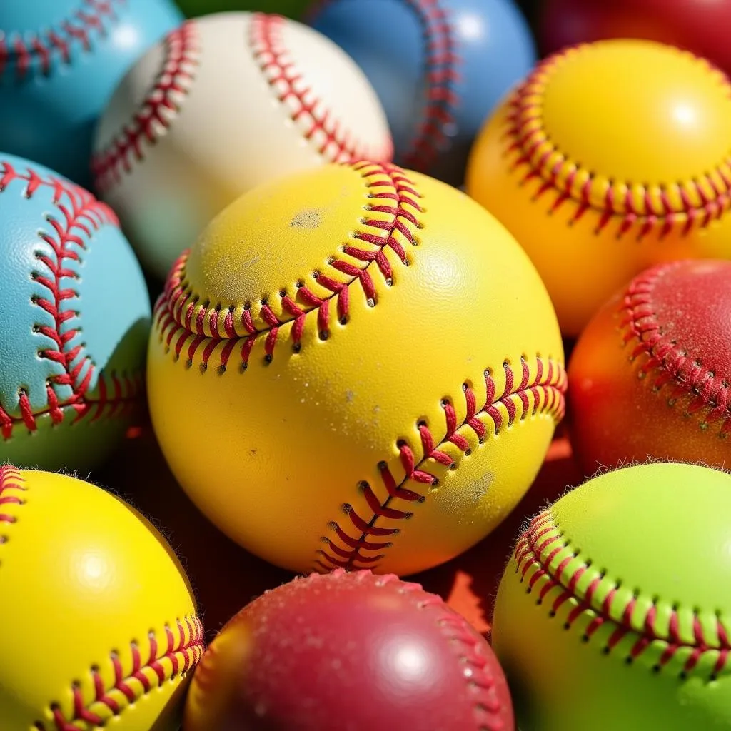 Various Soft Baseballs for Indoor Use