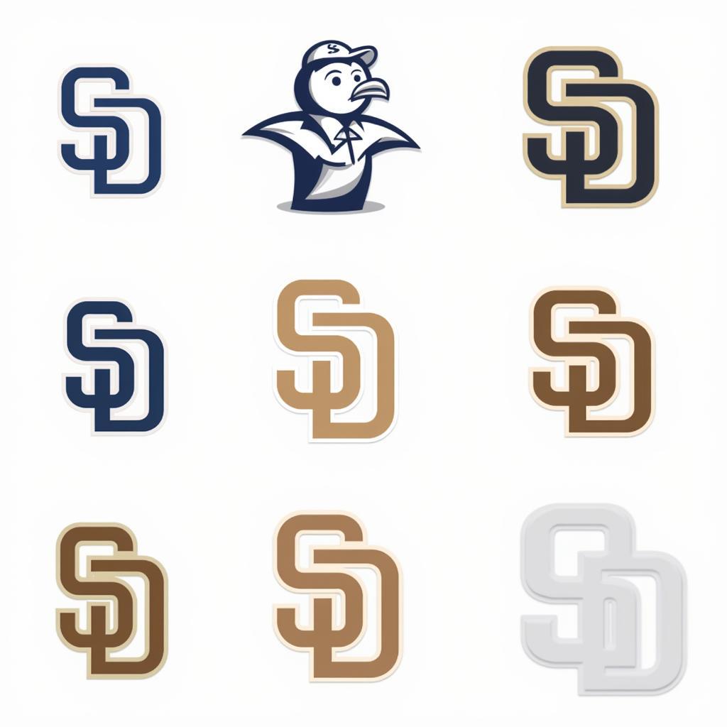 Different Variations of Transparent Padres Logos