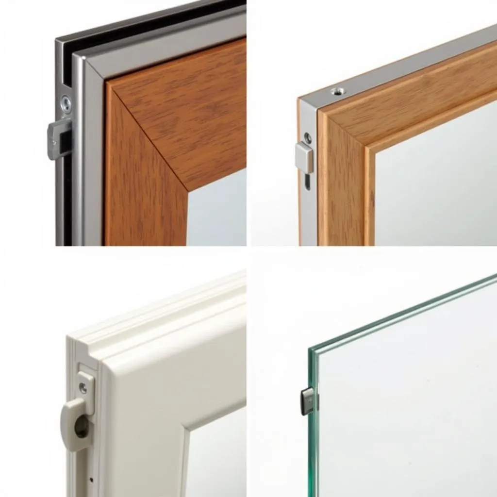 Variety of vinyl pocket rail materials - metal, wood, acrylic