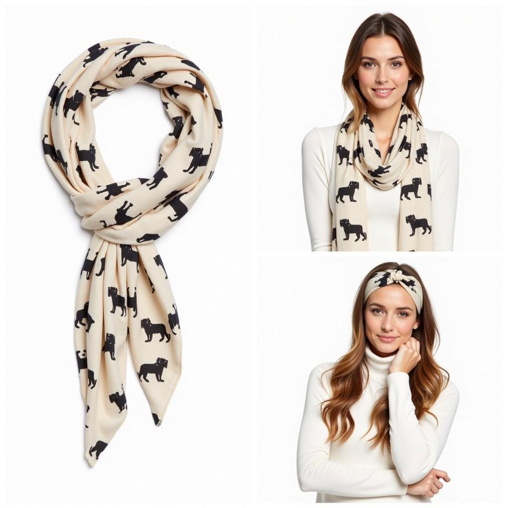 Different ways to style a dog print scarf