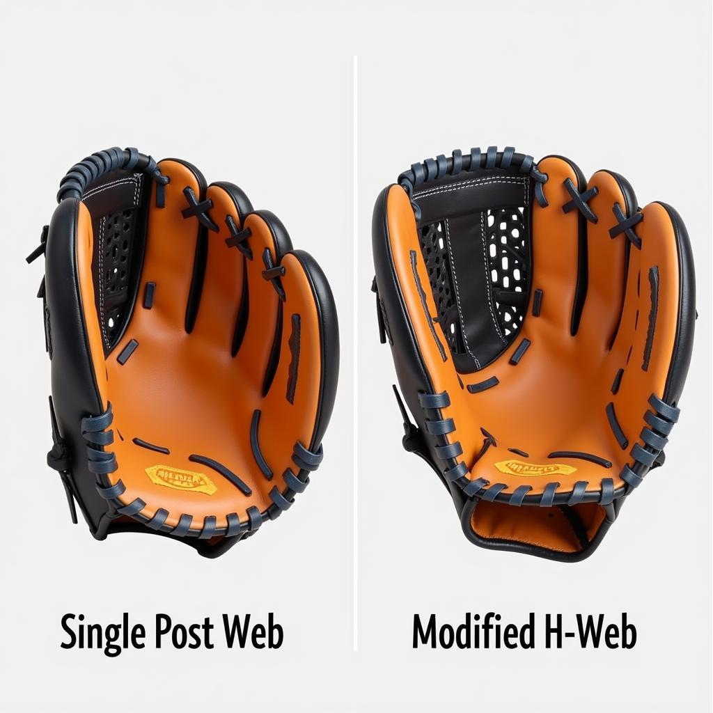 Different Webbing Patterns on First Baseman Gloves