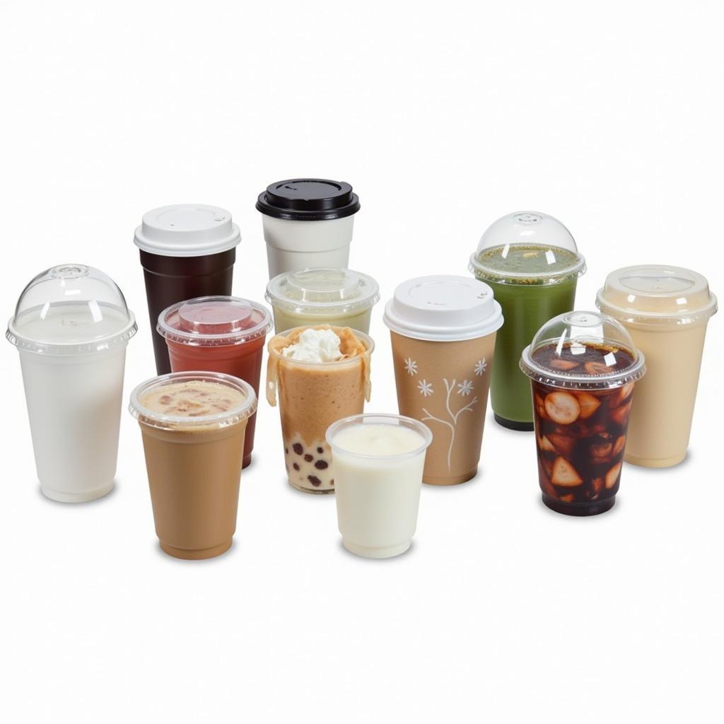 Assortment of 16 oz Disposable Cups with Lids