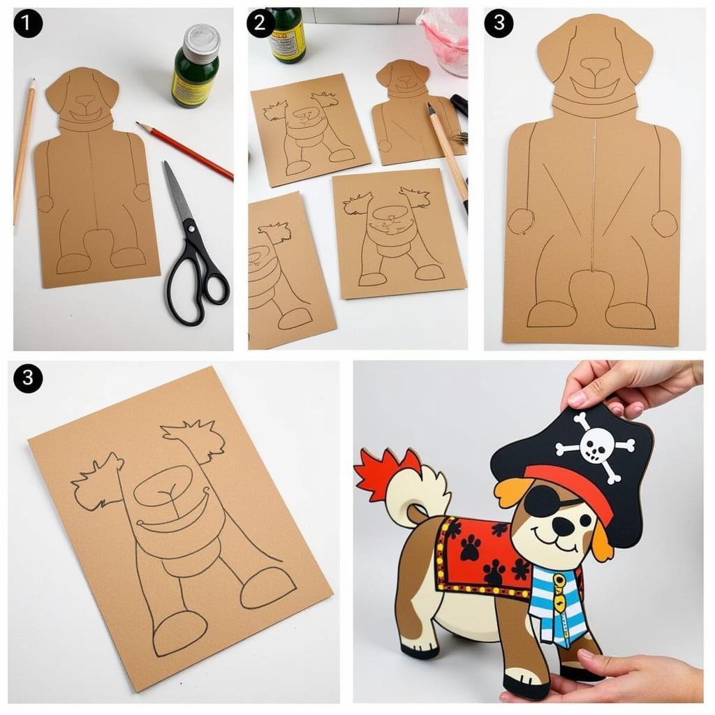 DIY Dog Cardboard Cutout Process