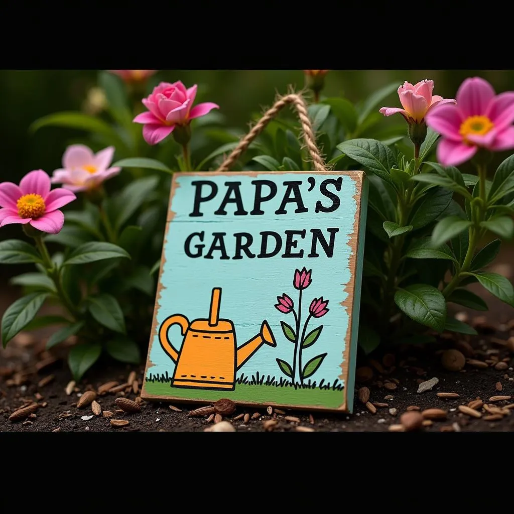 DIY Papa's Garden Sign