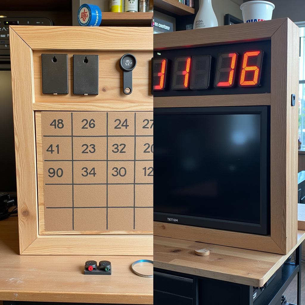 Comparing a DIY backyard scoreboard with a professionally made one