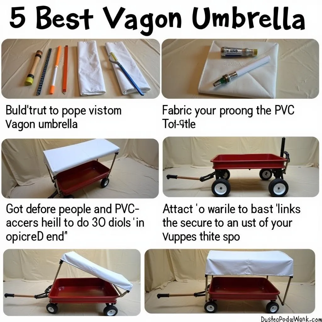 DIY Wagon Umbrella Setup Using PVC Pipes and Fabric