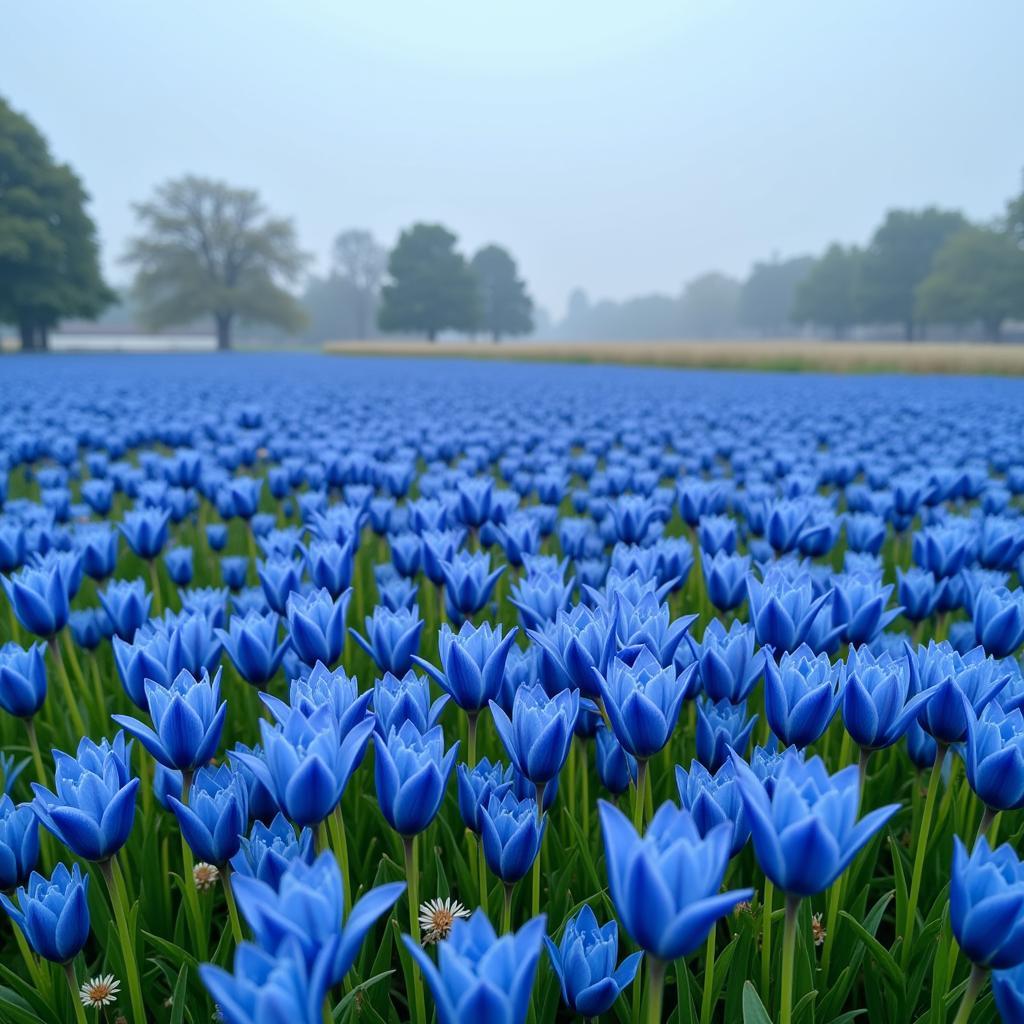 Field of Dodger Blue Flowers