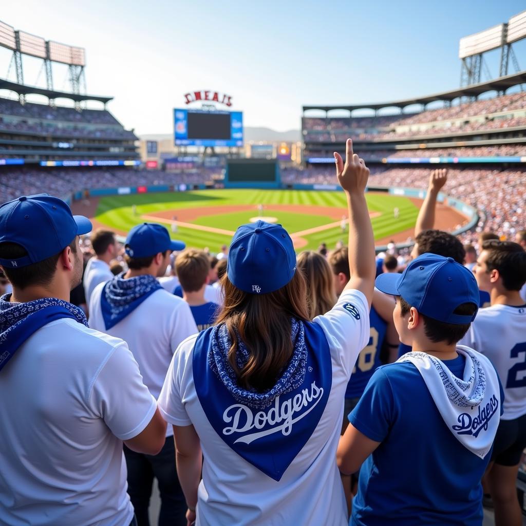 Dodgers Fans Wearing Bandanas