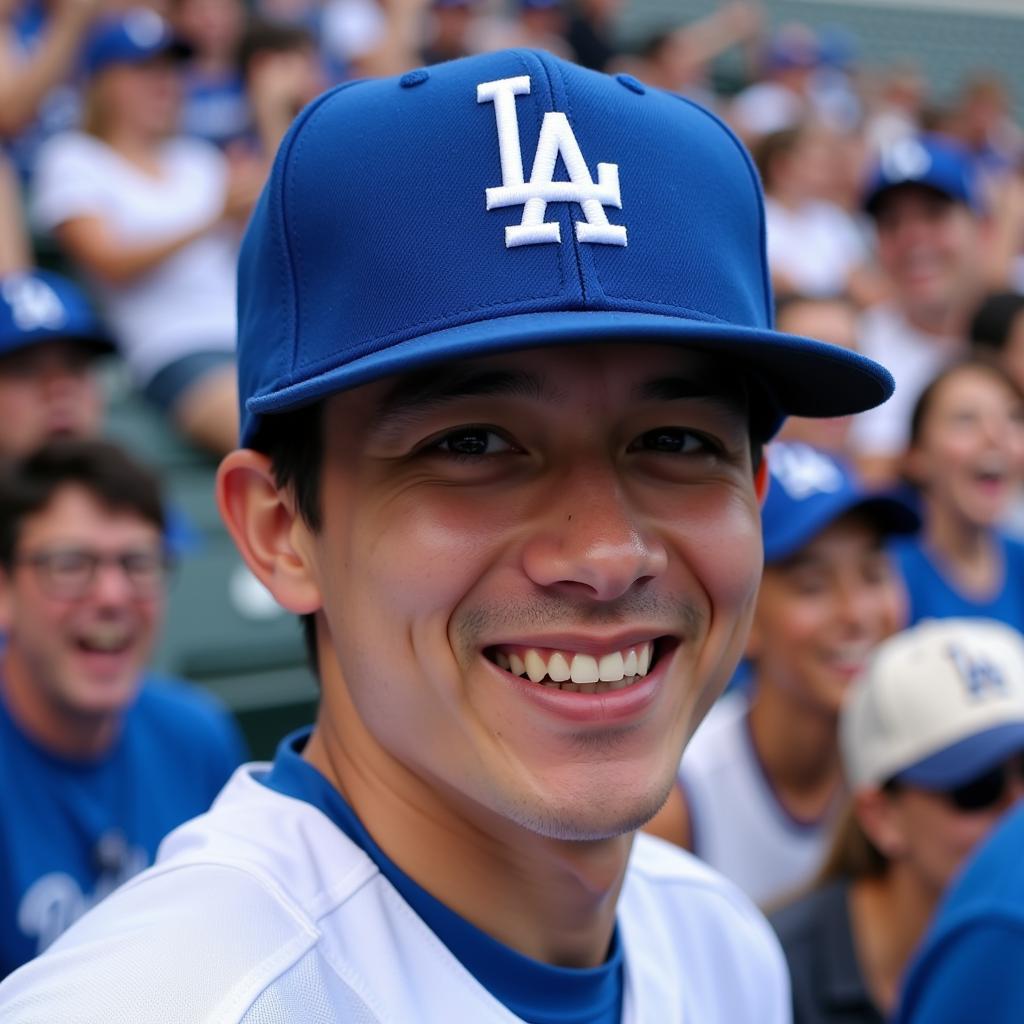 Dodgers Korean Hat on a Fan