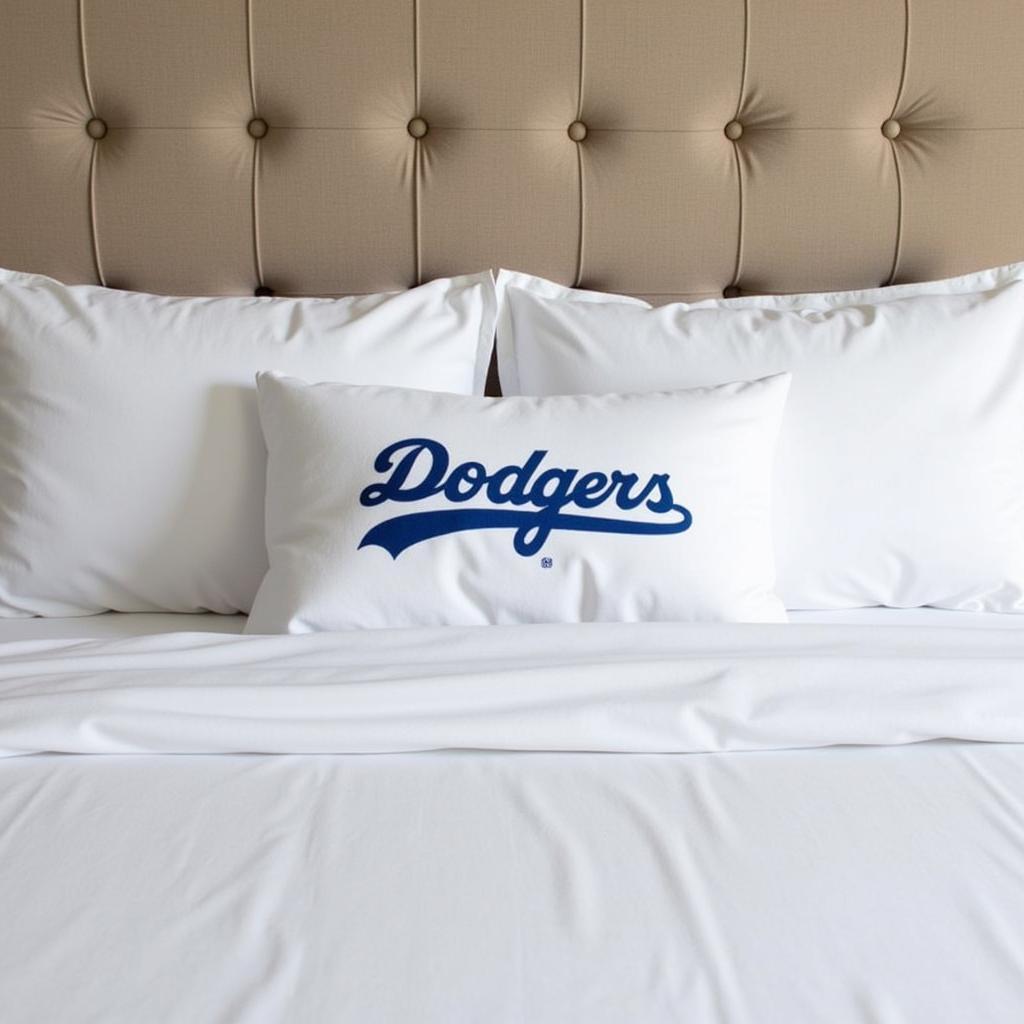 Dodgers Pillow on Bed