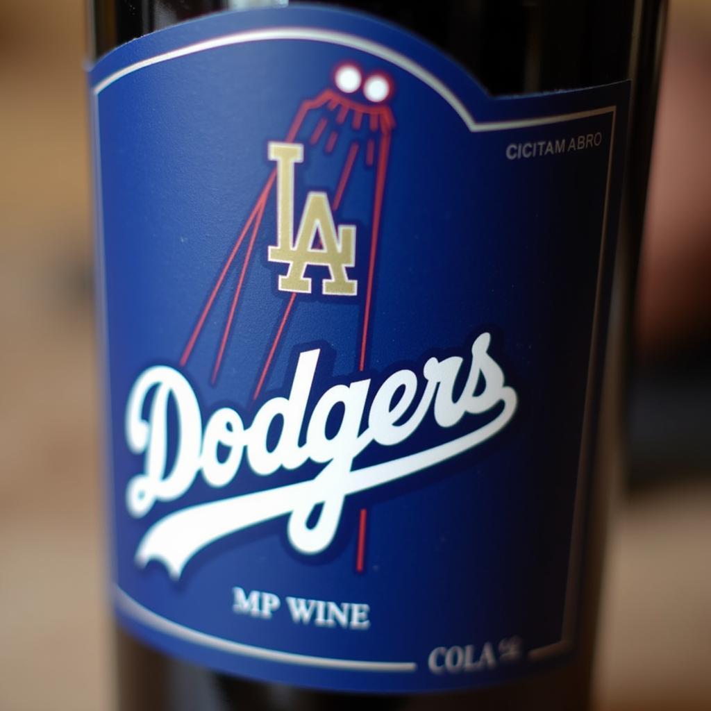 A bottle of Los Angeles Dodgers wine