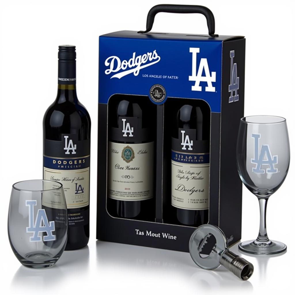 Los Angeles Dodgers wine gift set