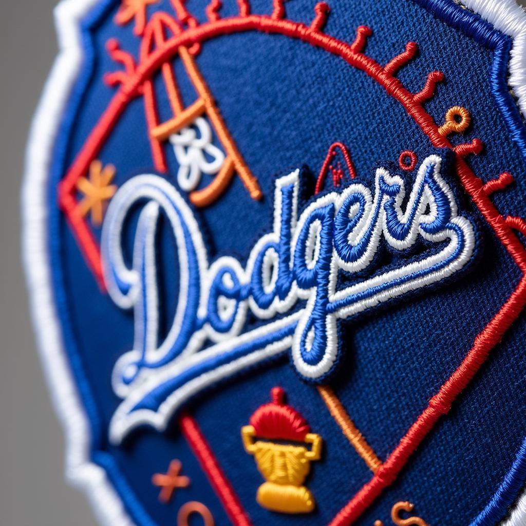 Close-up of a Dodgers World Series Patch