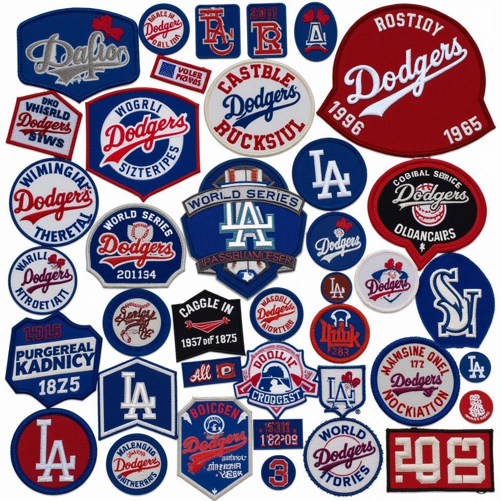 A collection of authentic Dodgers World Series patches