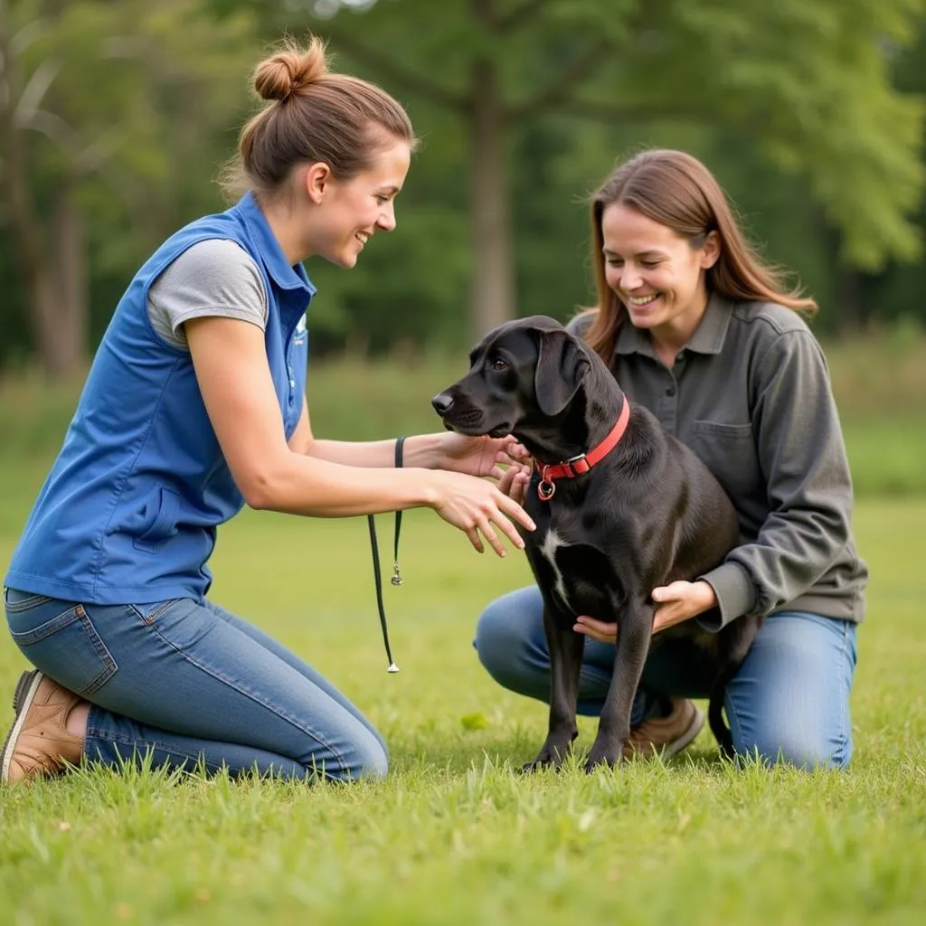 Dog training session with a professional