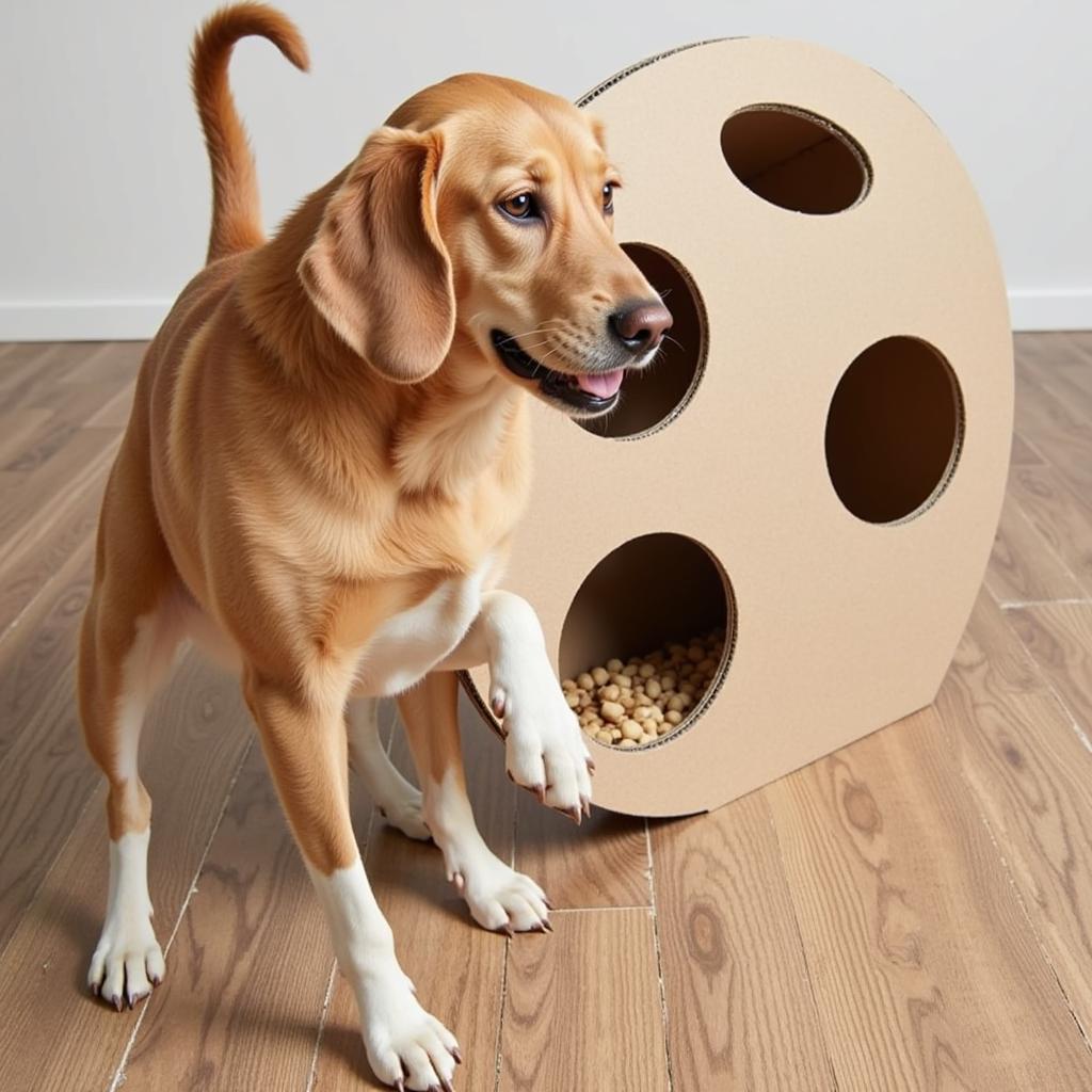 Dog in Interactive Cardboard Cutout Game