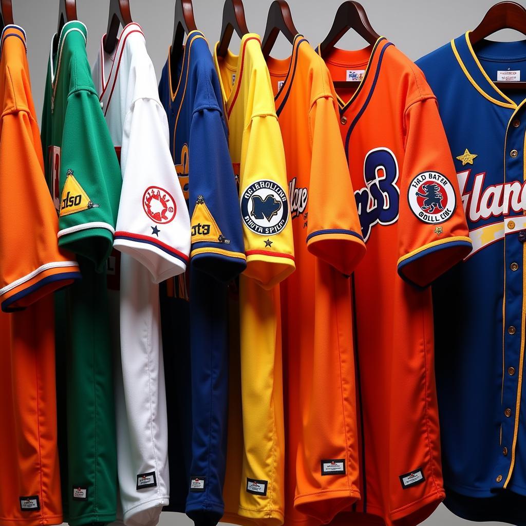 Group Shot of Dragon Ball Baseball Jerseys