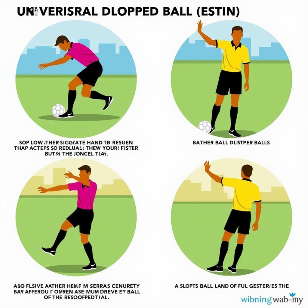 Referee signaling a dropped ball restart