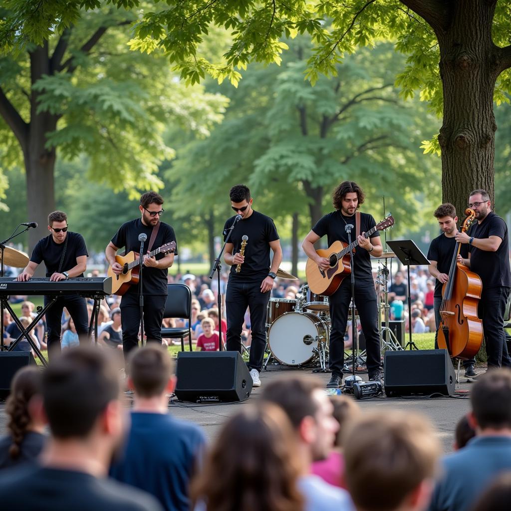 Live band performing at Duvall Music in the Park