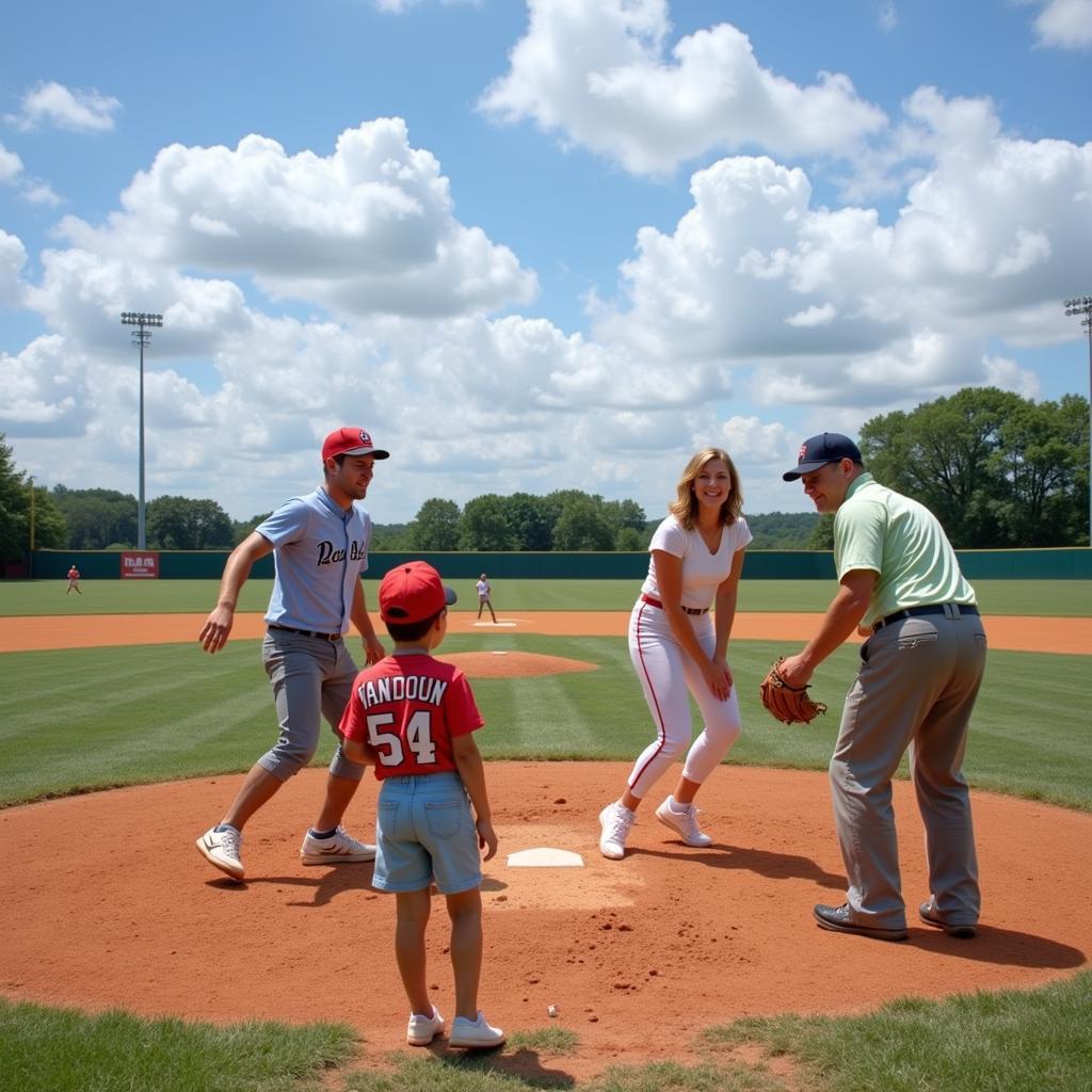 People Playing Baseball at the Field of Dreams in Dyersville Iowa