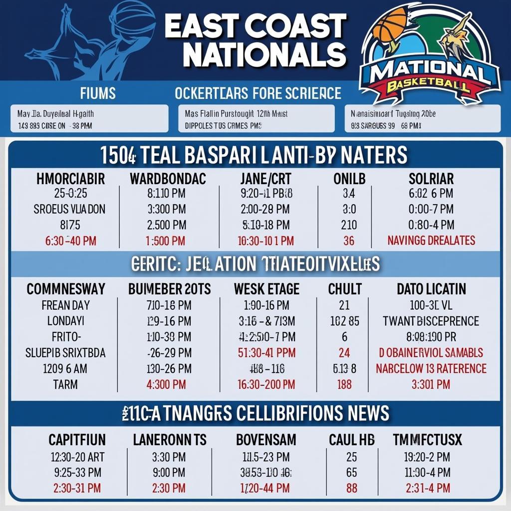 East Coast Nationals Basketball Schedule 2024