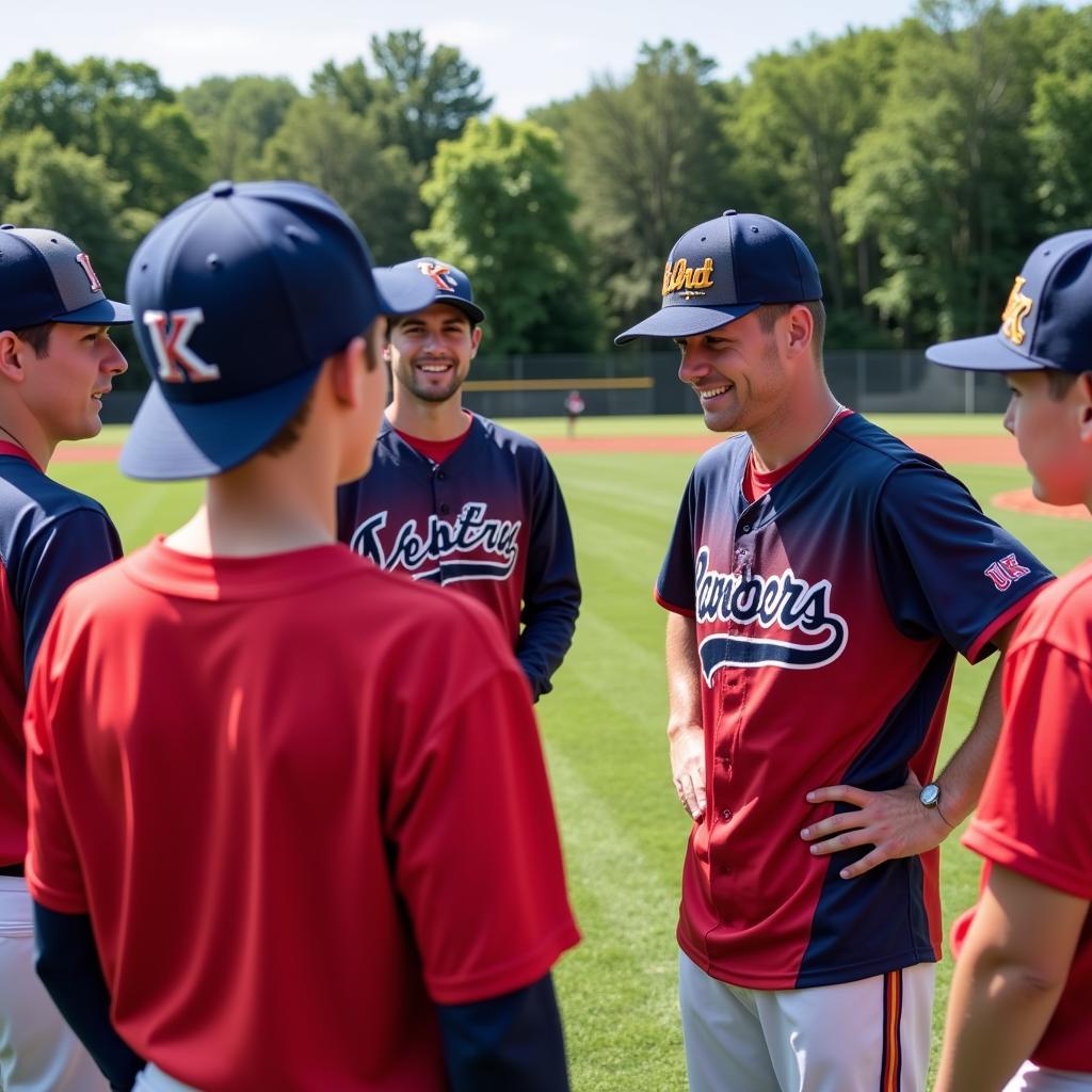 EKU Baseball Camp Coaches Guiding Players