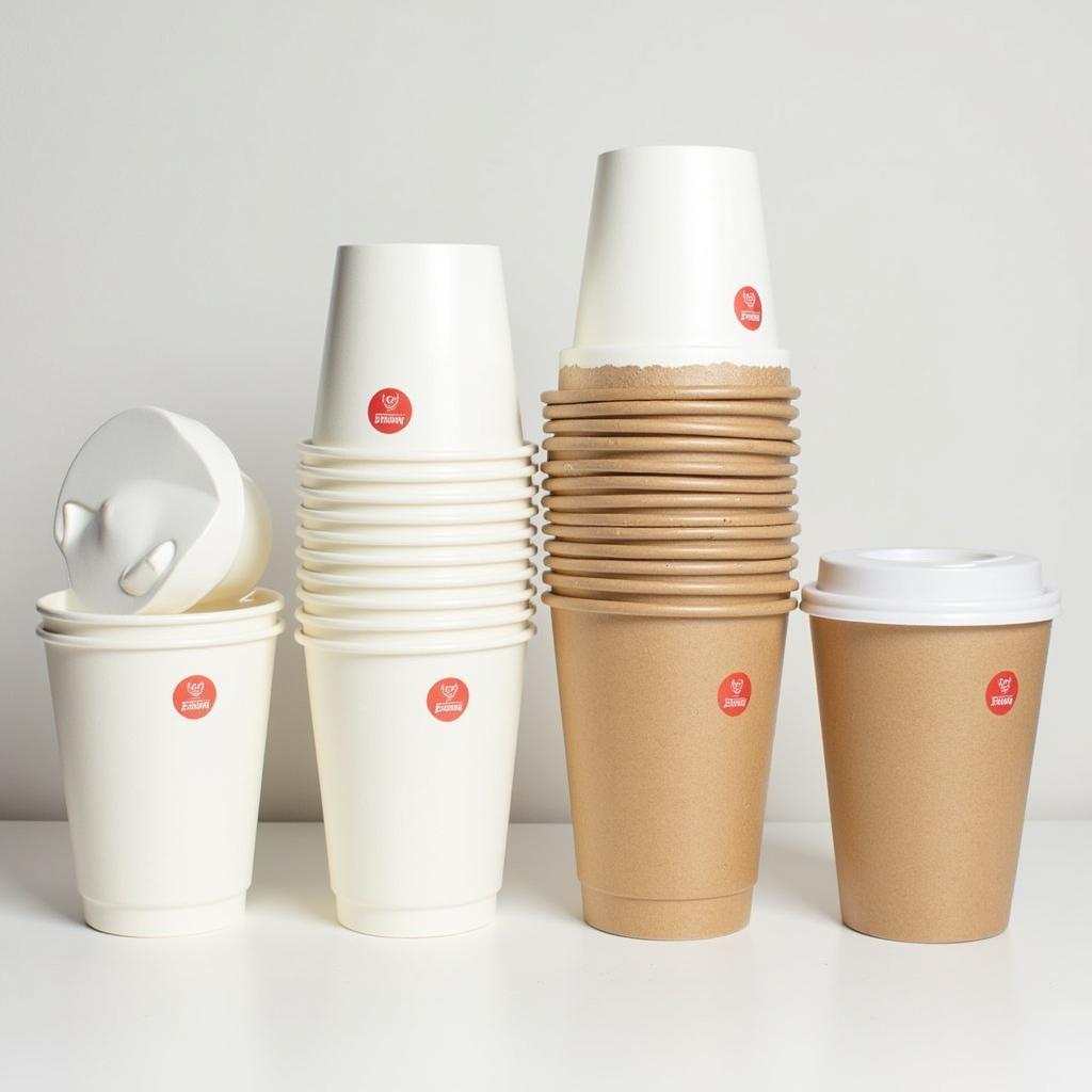 Stack of Eco-Friendly Disposable Cups