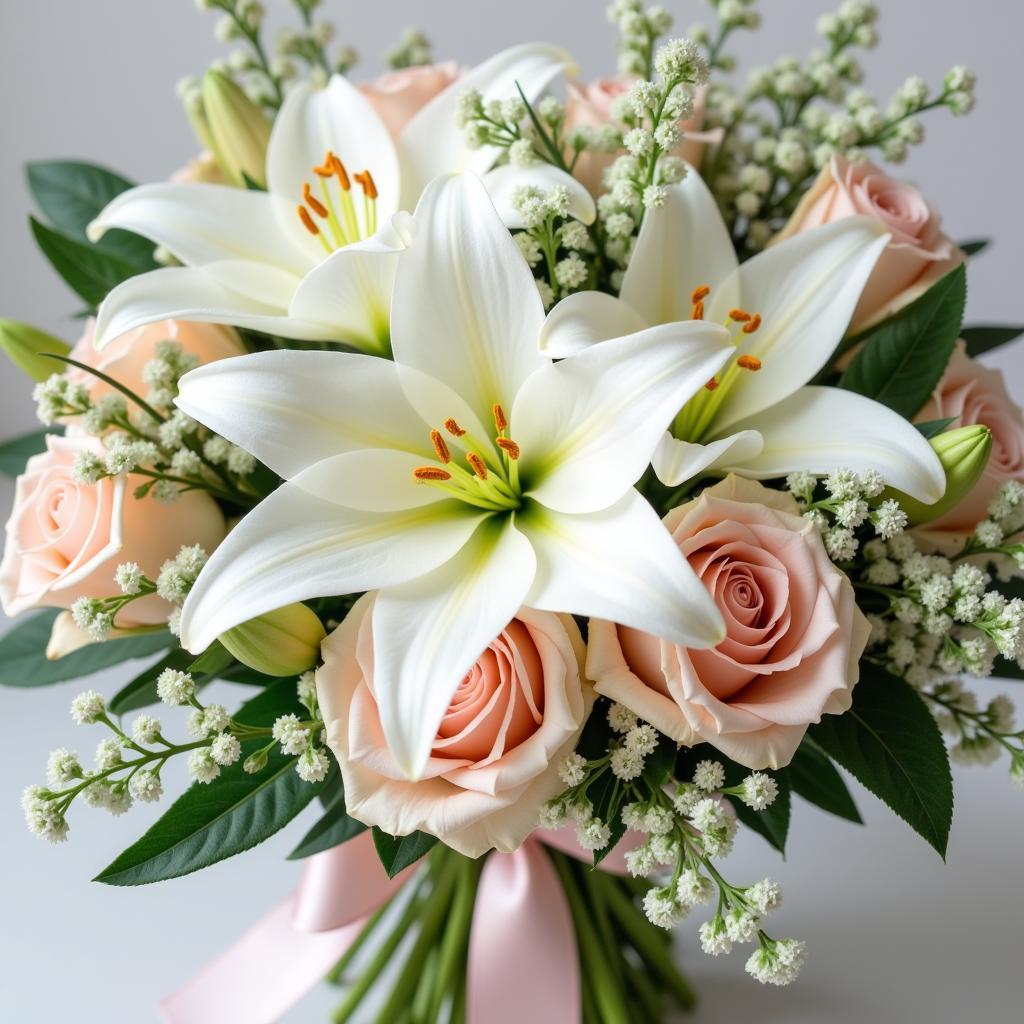 Elegant Mother's Day bouquet with lilies and roses