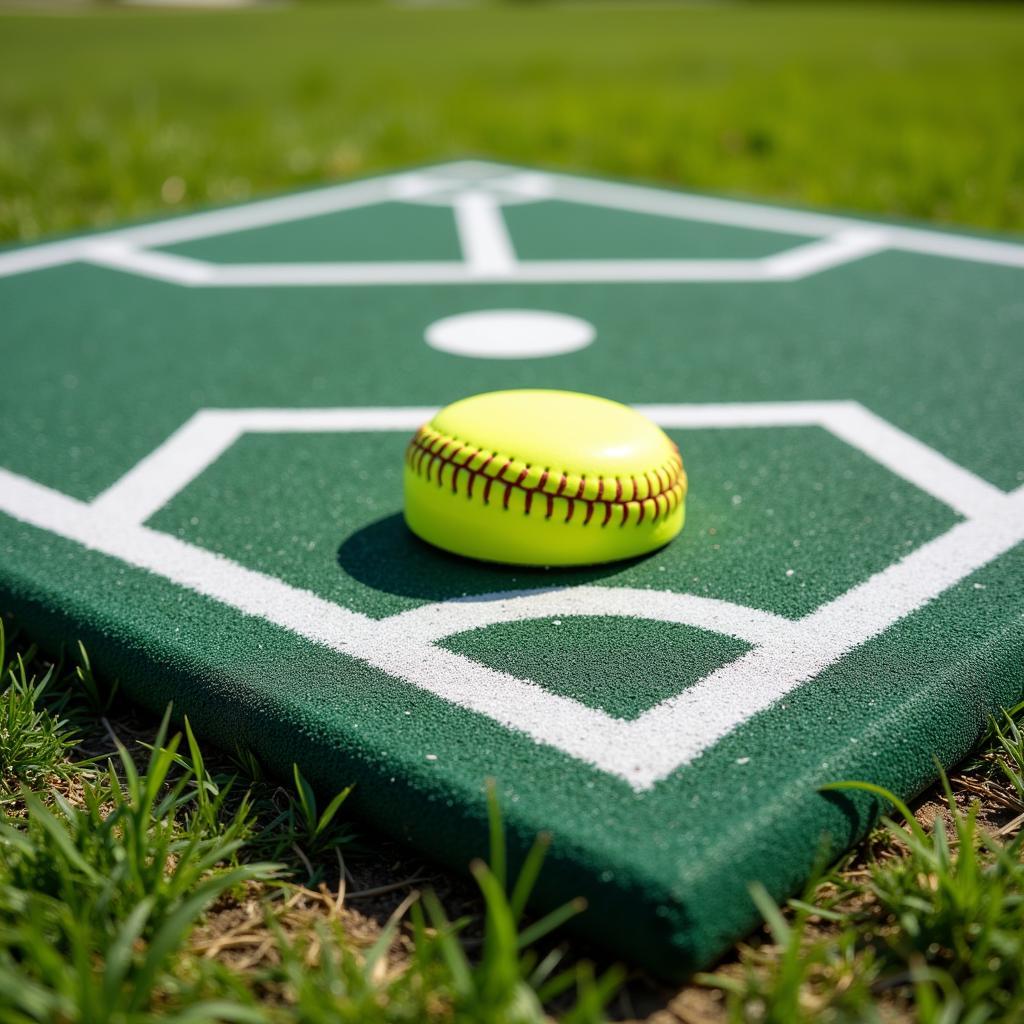 Elevated strike mat for softball pitching