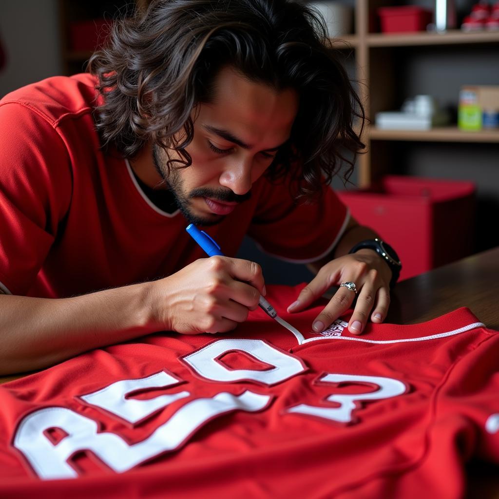 Elly De La Cruz Signing a Jersey