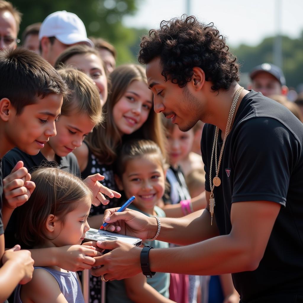 Emmanuel Rivera meeting fans