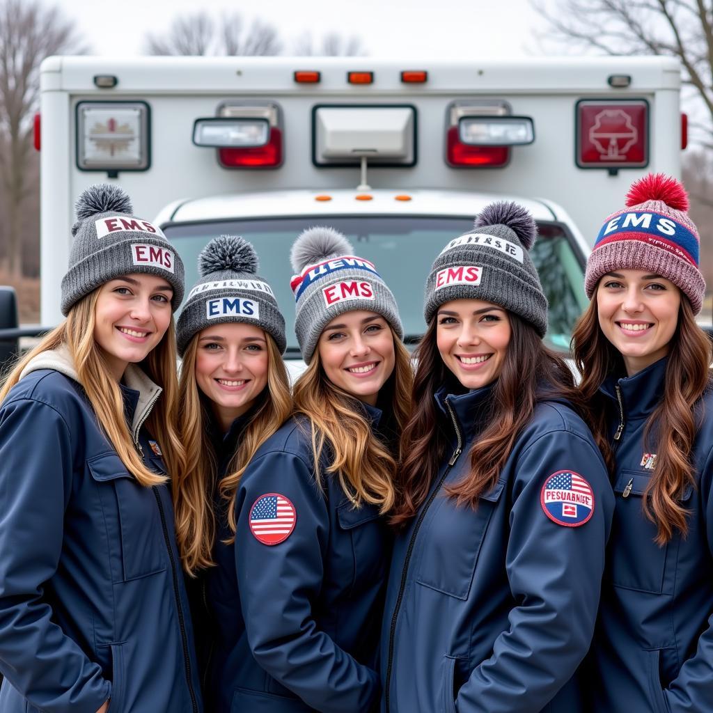 EMS Professionals Wearing Winter Hats