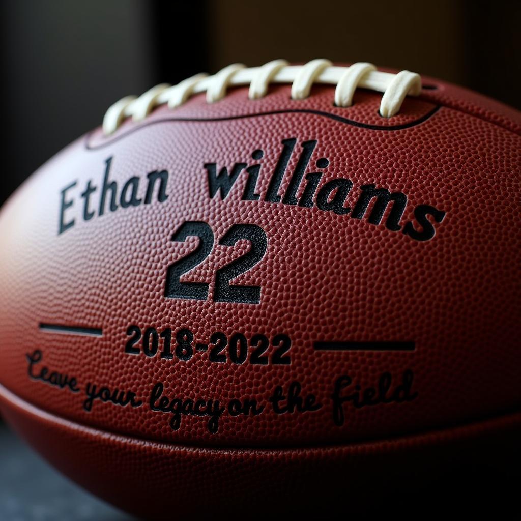 Personalized Engraved Football for Senior Night