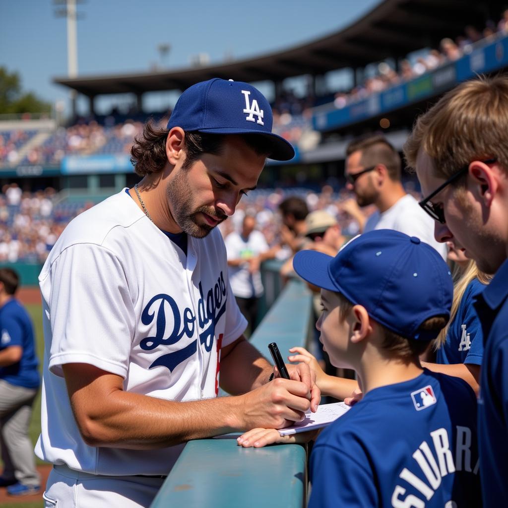 Eric Karros Signing Autographs for Fans