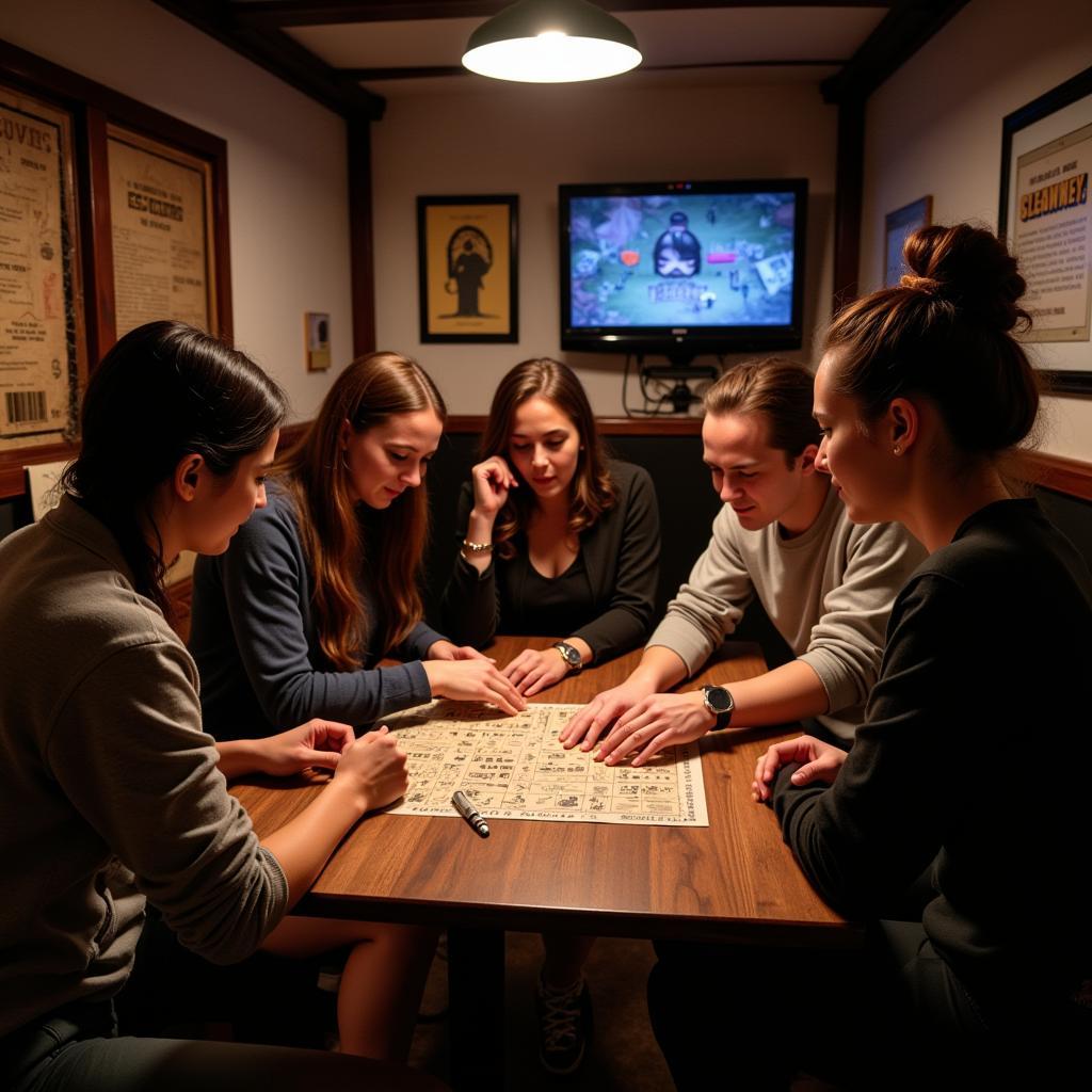 Group Solving an Escape Room Puzzle