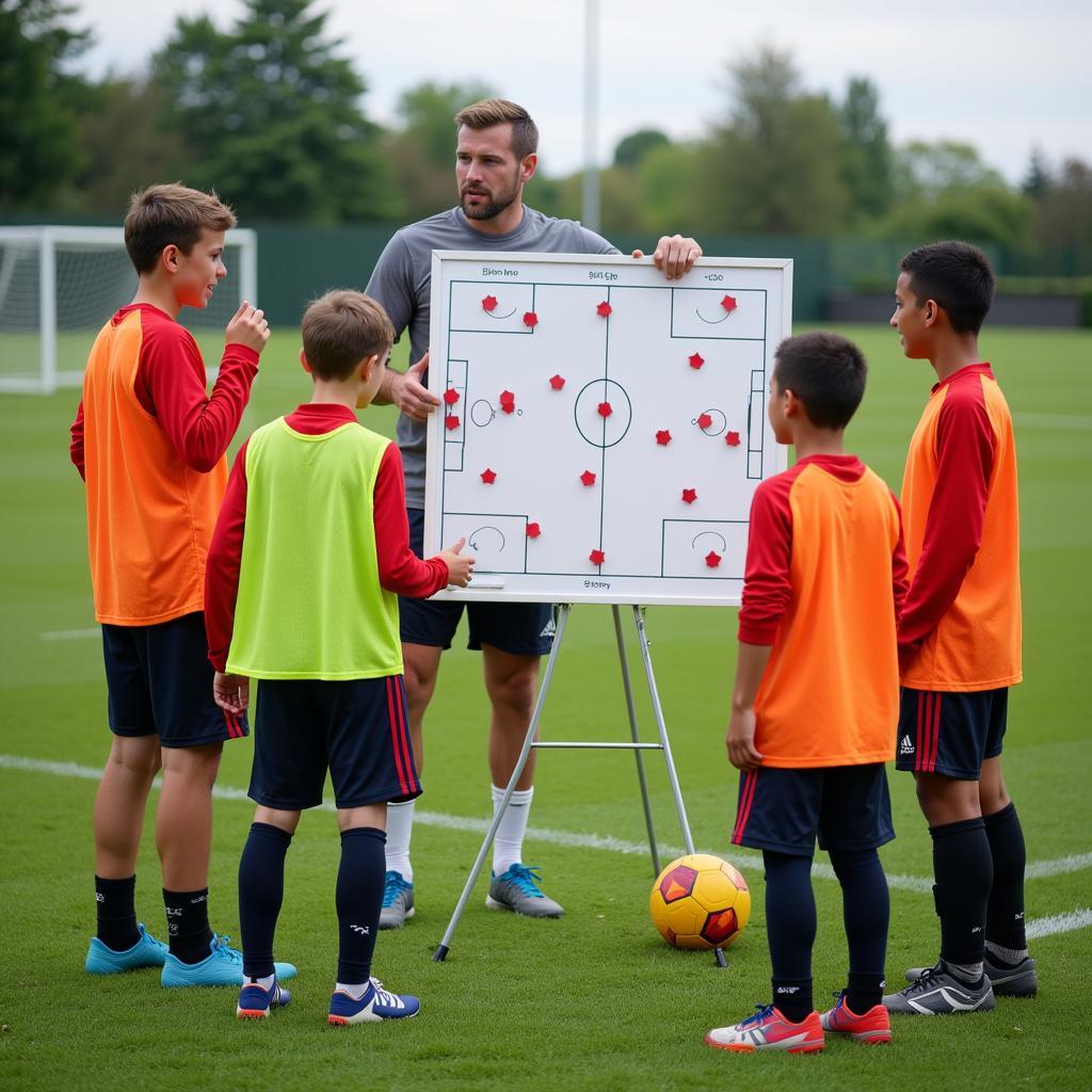 Expert Coaches Mentoring Young Football Players