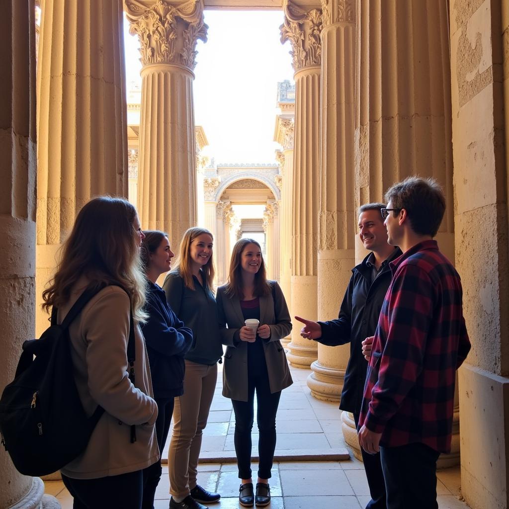 Group Exploring Ancient Ruins with Cardinal Tours