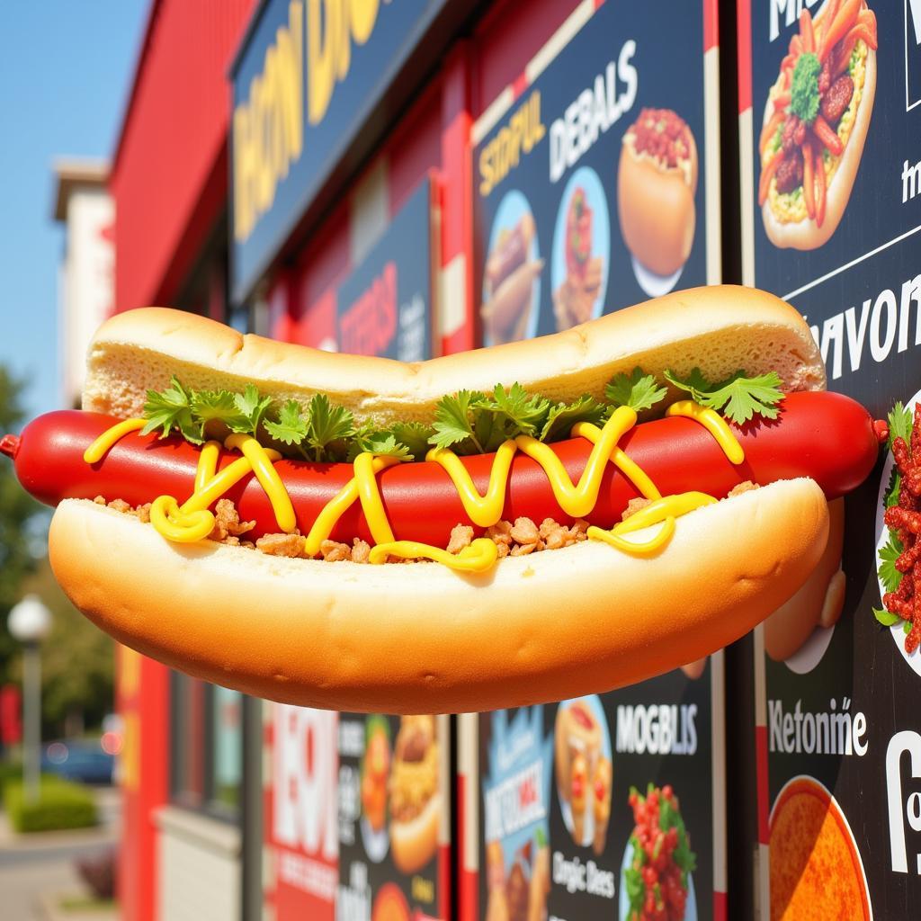 A visually appealing hot dog banner design