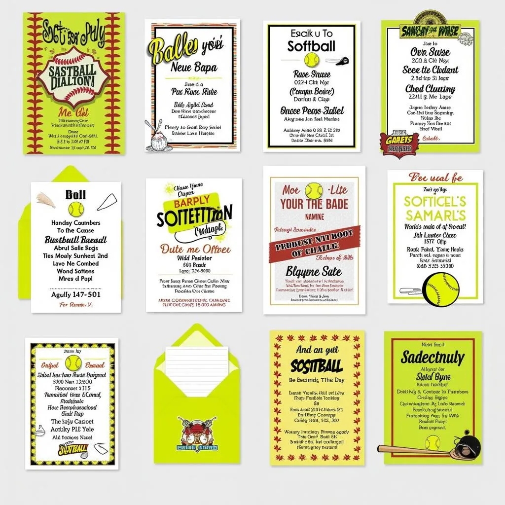 Eye-Catching Softball Invitations