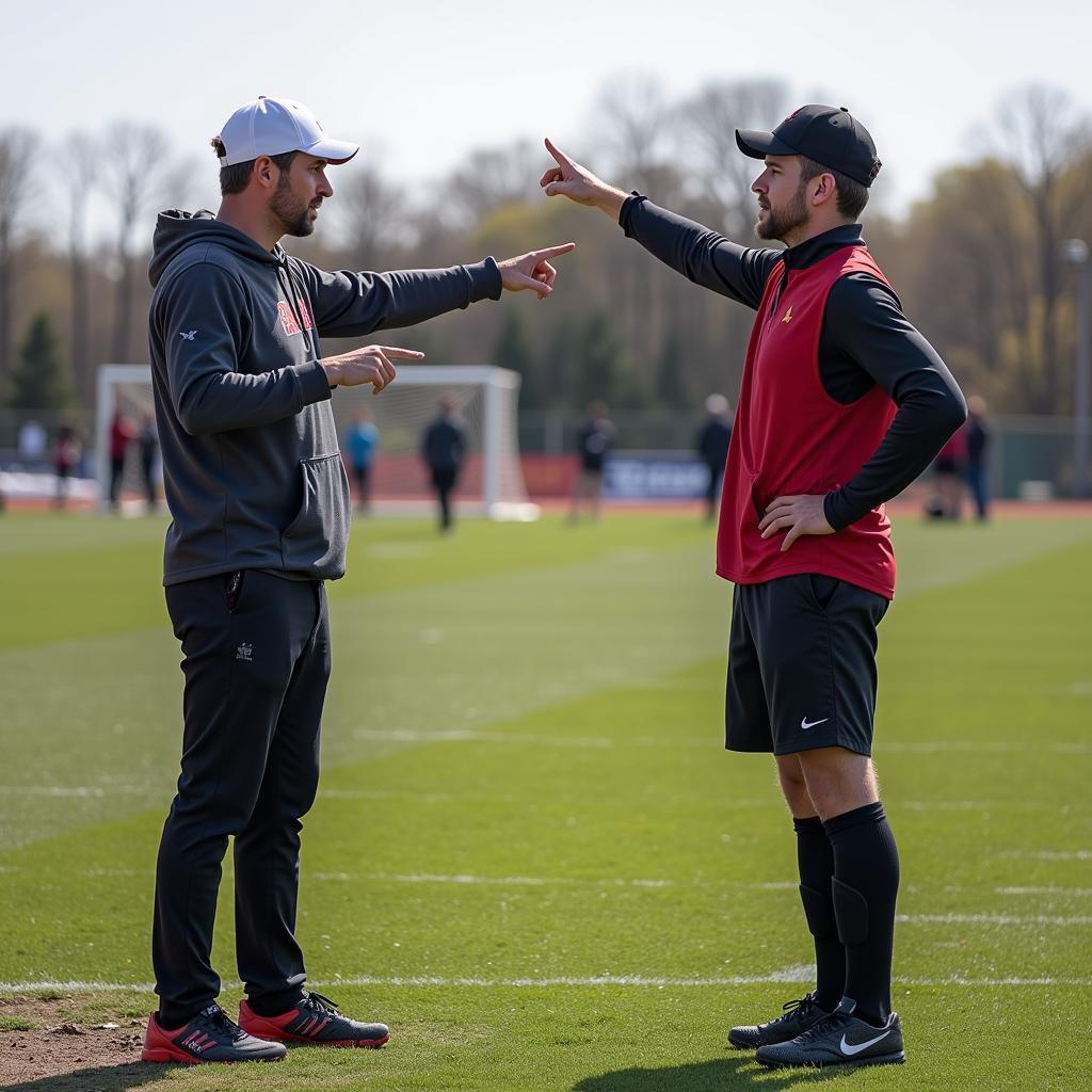 Post-game analysis during the fall ball classic