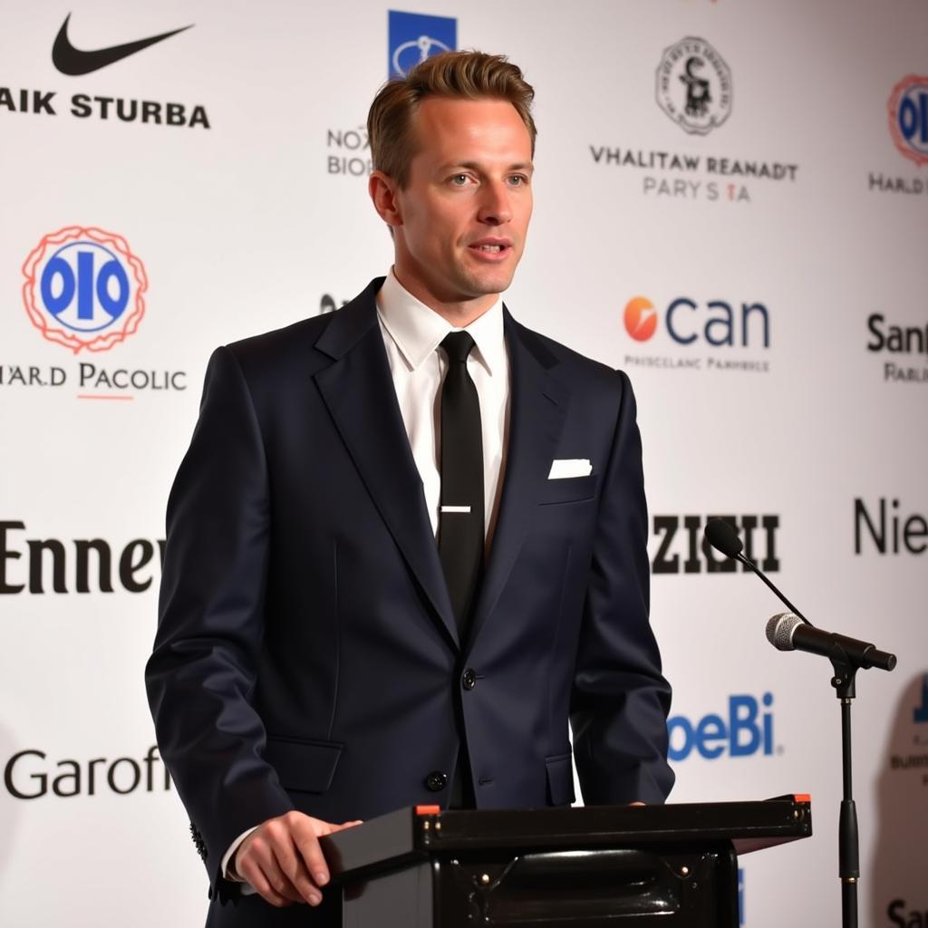 Frenkie de Jong speaking at a press conference