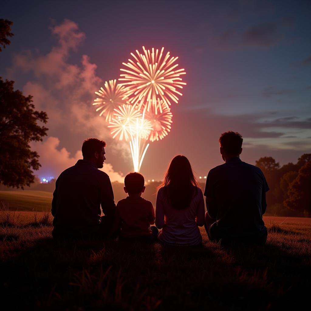 Families gather to enjoy the Anthem fireworks show.