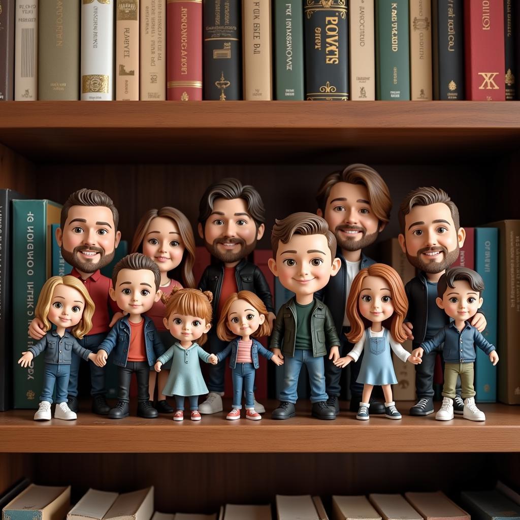 Family Bobbleheads on a Shelf