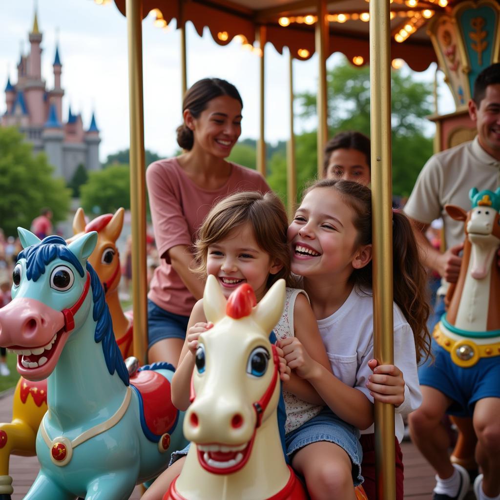 Family Enjoys Land of Make Believe Attractions