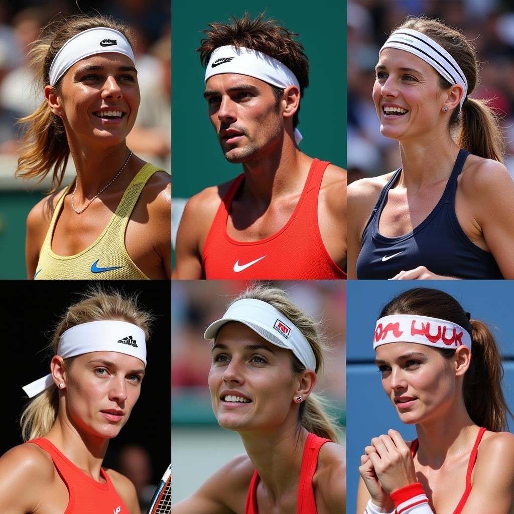 Iconic athletes sporting headband crowns during competitions